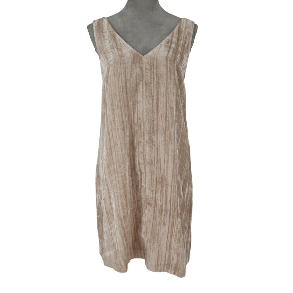 Loft Dress Womens 4 Blush Pink Crushed Velour Shift Lined Short Back Zip Party